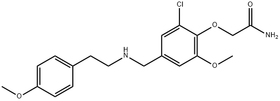 2-[2-chloro-6-methoxy-4-({[2-(4-methoxyphenyl)ethyl]amino}methyl)phenoxy]acetamide Struktur