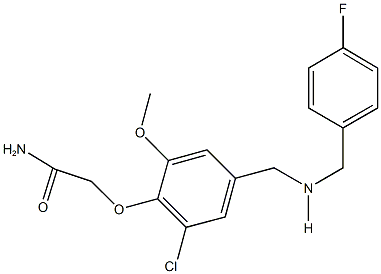 2-(2-chloro-4-{[(4-fluorobenzyl)amino]methyl}-6-methoxyphenoxy)acetamide Struktur