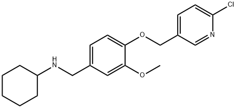 N-{4-[(6-chloro-3-pyridinyl)methoxy]-3-methoxybenzyl}-N-cyclohexylamine Struktur