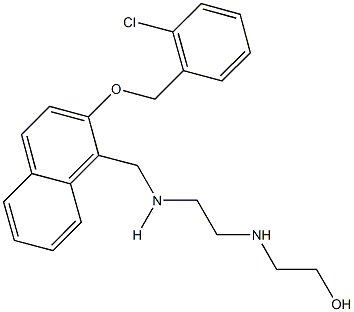 2-({2-[({2-[(2-chlorobenzyl)oxy]-1-naphthyl}methyl)amino]ethyl}amino)ethanol Struktur