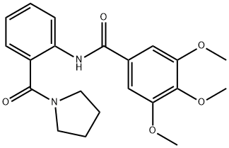 3,4,5-trimethoxy-N-[2-(1-pyrrolidinylcarbonyl)phenyl]benzamide Struktur