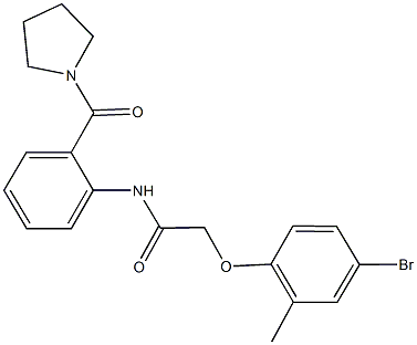 2-(4-bromo-2-methylphenoxy)-N-[2-(1-pyrrolidinylcarbonyl)phenyl]acetamide Struktur