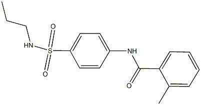 2-methyl-N-{4-[(propylamino)sulfonyl]phenyl}benzamide Struktur