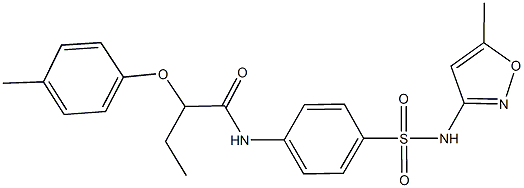 N-(4-{[(5-methyl-3-isoxazolyl)amino]sulfonyl}phenyl)-2-(4-methylphenoxy)butanamide Struktur