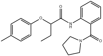 2-(4-methylphenoxy)-N-[2-(1-pyrrolidinylcarbonyl)phenyl]butanamide Struktur