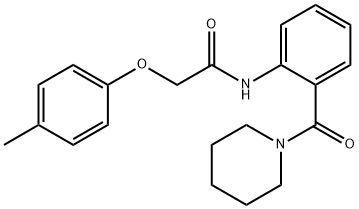 2-(4-methylphenoxy)-N-[2-(1-piperidinylcarbonyl)phenyl]acetamide Struktur