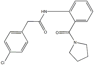 2-(4-chlorophenyl)-N-[2-(1-pyrrolidinylcarbonyl)phenyl]acetamide Struktur