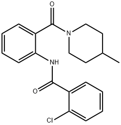 2-chloro-N-{2-[(4-methyl-1-piperidinyl)carbonyl]phenyl}benzamide Struktur