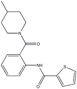 N-{2-[(4-methyl-1-piperidinyl)carbonyl]phenyl}-2-thiophenecarboxamide Struktur