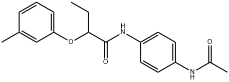 N-[4-(acetylamino)phenyl]-2-(3-methylphenoxy)butanamide Struktur