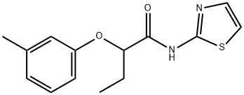 2-(3-methylphenoxy)-N-(1,3-thiazol-2-yl)butanamide Struktur