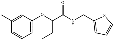 2-(3-methylphenoxy)-N-(2-thienylmethyl)butanamide Struktur