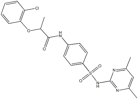 2-(2-chlorophenoxy)-N-(4-{[(4,6-dimethyl-2-pyrimidinyl)amino]sulfonyl}phenyl)propanamide Struktur