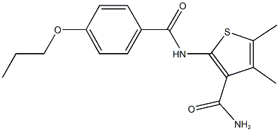 4,5-dimethyl-2-[(4-propoxybenzoyl)amino]-3-thiophenecarboxamide Struktur