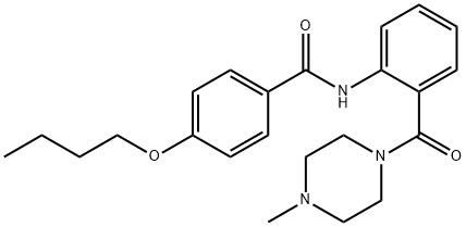 4-butoxy-N-{2-[(4-methyl-1-piperazinyl)carbonyl]phenyl}benzamide Struktur