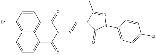 6-bromo-2-({[1-(4-chlorophenyl)-3-methyl-5-oxo-4,5-dihydro-1H-pyrazol-4-yl]methylene}amino)-1H-benzo[de]isoquinoline-1,3(2H)-dione Struktur