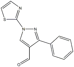 3-phenyl-1-(1,3-thiazol-2-yl)-1H-pyrazole-4-carbaldehyde Struktur