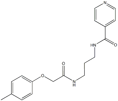 N-(3-{[2-(4-methylphenoxy)acetyl]amino}propyl)isonicotinamide Struktur