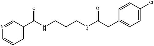 N-(3-{[2-(4-chlorophenyl)acetyl]amino}propyl)nicotinamide Struktur