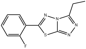 3-ethyl-6-(2-fluorophenyl)[1,2,4]triazolo[3,4-b][1,3,4]thiadiazole Struktur