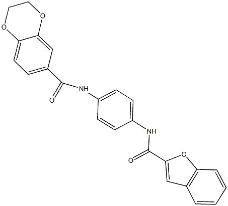 N-{4-[(1-benzofuran-2-ylcarbonyl)amino]phenyl}-2,3-dihydro-1,4-benzodioxine-6-carboxamide Struktur