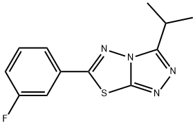 6-(3-fluorophenyl)-3-isopropyl[1,2,4]triazolo[3,4-b][1,3,4]thiadiazole Struktur