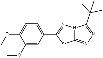 3-tert-butyl-6-(3,4-dimethoxyphenyl)[1,2,4]triazolo[3,4-b][1,3,4]thiadiazole Struktur