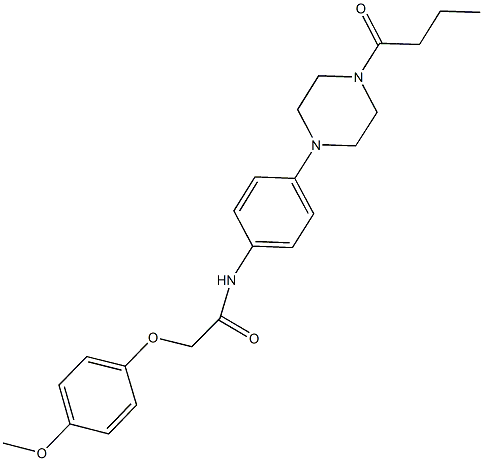 N-[4-(4-butyryl-1-piperazinyl)phenyl]-2-(4-methoxyphenoxy)acetamide Struktur