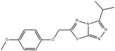 3-isopropyl-6-[(4-methoxyphenoxy)methyl][1,2,4]triazolo[3,4-b][1,3,4]thiadiazole Struktur