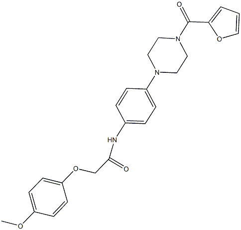 N-{4-[4-(2-furoyl)-1-piperazinyl]phenyl}-2-(4-methoxyphenoxy)acetamide Struktur