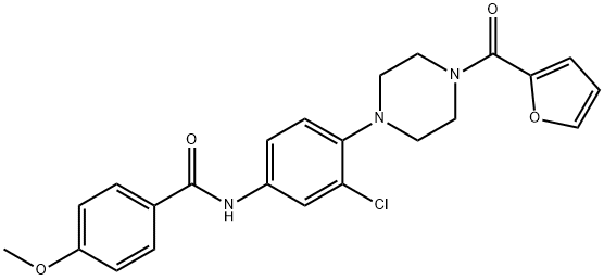 N-{3-chloro-4-[4-(2-furoyl)-1-piperazinyl]phenyl}-4-methoxybenzamide Struktur