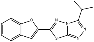 6-(1-benzofuran-2-yl)-3-isopropyl[1,2,4]triazolo[3,4-b][1,3,4]thiadiazole Struktur