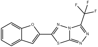 6-(1-benzofuran-2-yl)-3-(trifluoromethyl)[1,2,4]triazolo[3,4-b][1,3,4]thiadiazole Struktur