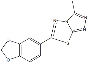 6-(1,3-benzodioxol-5-yl)-3-methyl[1,2,4]triazolo[3,4-b][1,3,4]thiadiazole Struktur