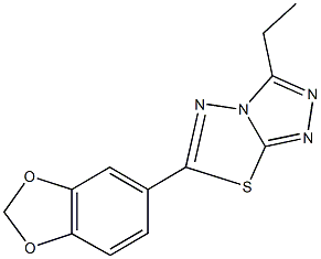 6-(1,3-benzodioxol-5-yl)-3-ethyl[1,2,4]triazolo[3,4-b][1,3,4]thiadiazole Struktur