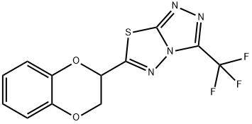 6-(2,3-dihydro-1,4-benzodioxin-2-yl)-3-(trifluoromethyl)[1,2,4]triazolo[3,4-b][1,3,4]thiadiazole Struktur