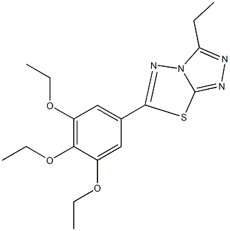 3-ethyl-6-(3,4,5-triethoxyphenyl)[1,2,4]triazolo[3,4-b][1,3,4]thiadiazole Struktur