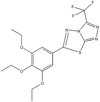 6-(3,4,5-triethoxyphenyl)-3-(trifluoromethyl)[1,2,4]triazolo[3,4-b][1,3,4]thiadiazole Struktur