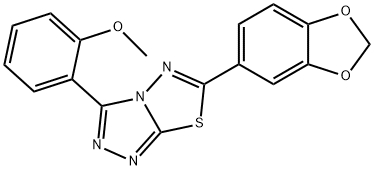 6-(1,3-benzodioxol-5-yl)-3-(2-methoxyphenyl)[1,2,4]triazolo[3,4-b][1,3,4]thiadiazole Struktur