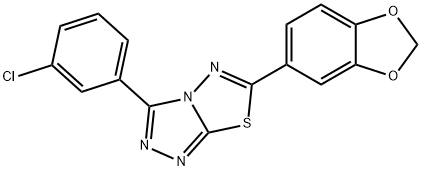 6-(1,3-benzodioxol-5-yl)-3-(3-chlorophenyl)[1,2,4]triazolo[3,4-b][1,3,4]thiadiazole Struktur