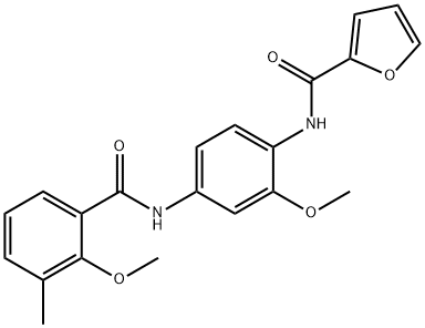 N-{2-methoxy-4-[(2-methoxy-3-methylbenzoyl)amino]phenyl}-2-furamide Struktur