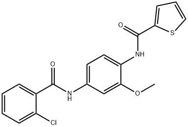 N-{4-[(2-chlorobenzoyl)amino]-2-methoxyphenyl}-2-thiophenecarboxamide Struktur