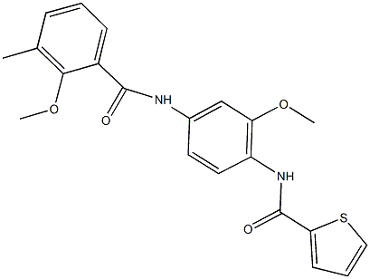 N-{2-methoxy-4-[(2-methoxy-3-methylbenzoyl)amino]phenyl}-2-thiophenecarboxamide Struktur