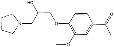 1-{4-[2-hydroxy-3-(1-pyrrolidinyl)propoxy]-3-methoxyphenyl}ethanone Struktur