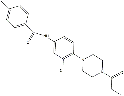 N-[3-chloro-4-(4-propionyl-1-piperazinyl)phenyl]-4-methylbenzamide Struktur