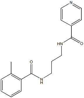 N-{3-[(2-methylbenzoyl)amino]propyl}isonicotinamide Struktur