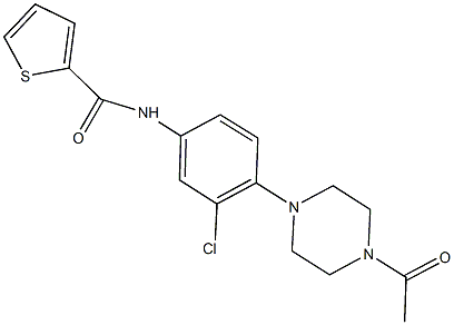 N-[4-(4-acetyl-1-piperazinyl)-3-chlorophenyl]-2-thiophenecarboxamide Struktur