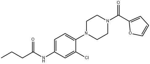 N-{3-chloro-4-[4-(2-furoyl)-1-piperazinyl]phenyl}butanamide Struktur