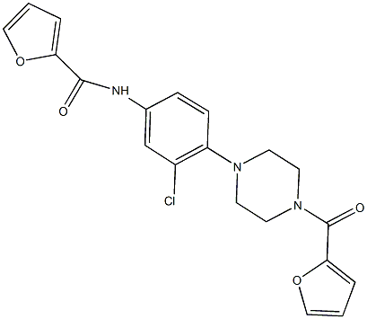 N-{3-chloro-4-[4-(2-furoyl)-1-piperazinyl]phenyl}-2-furamide Struktur