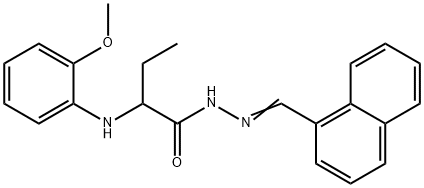 2-(2-methoxyanilino)-N'-(1-naphthylmethylene)butanohydrazide Struktur